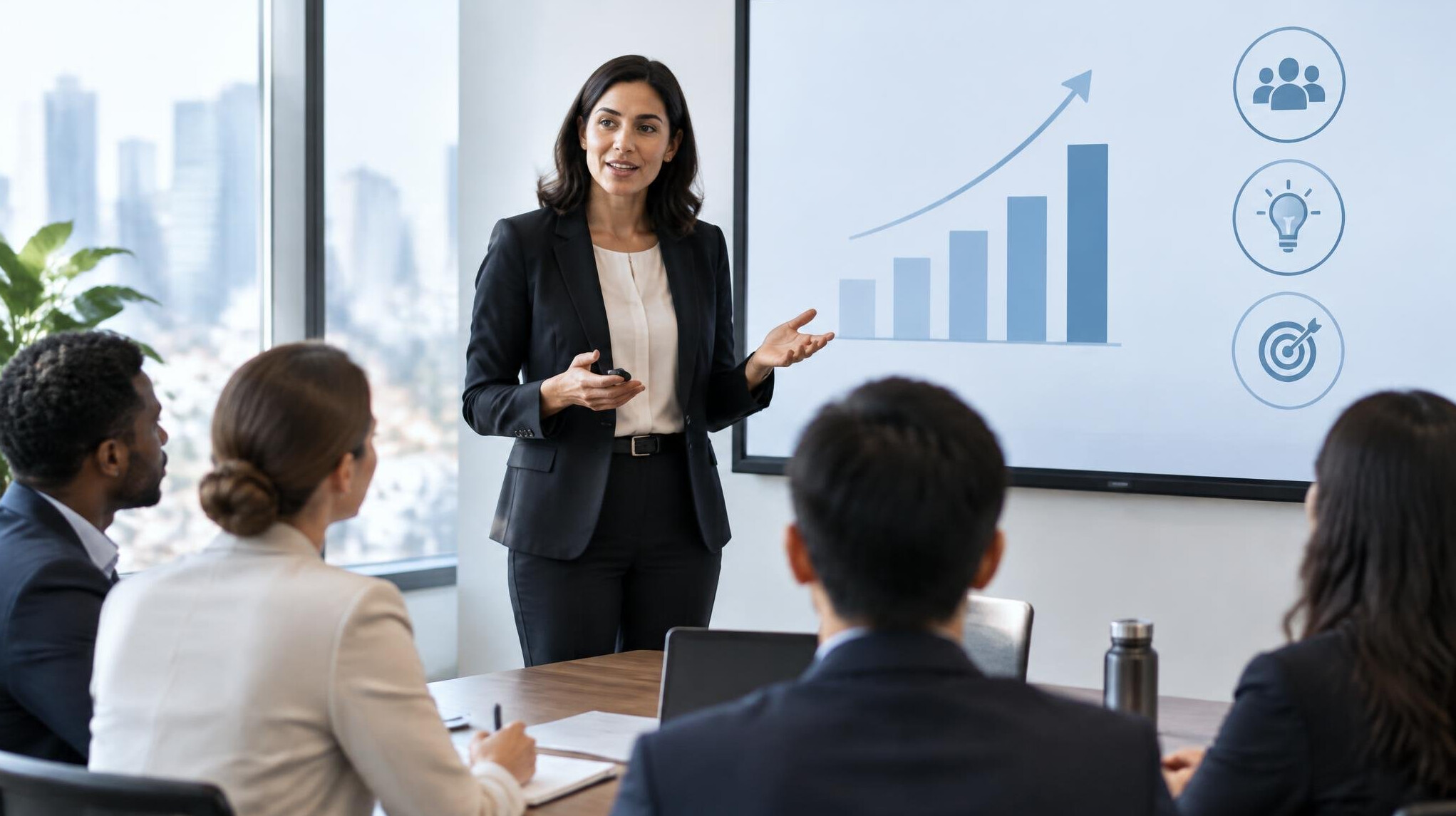 manager giving presentation